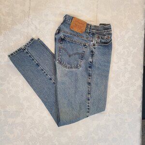 Vintage Y2K Levi's 550 Red Label Relaxed Fit Taper 10 Misses Mom Jeans Blue